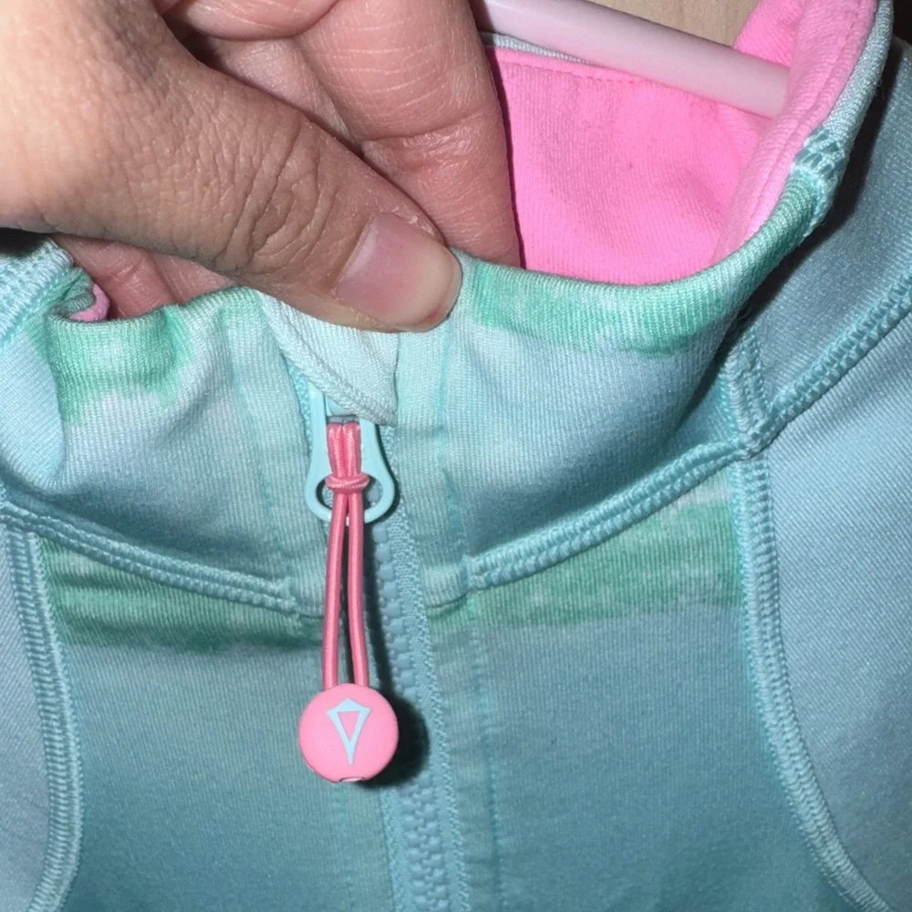 Ivivva by Lululemon Girls Full Zip Athletic Jacket Size 12 Blue Pink